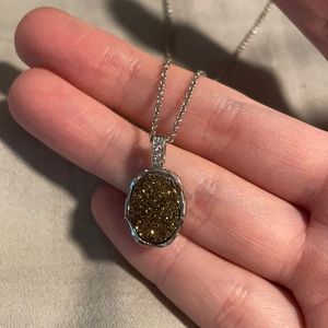 Harley Davidson purple Druzy necklace